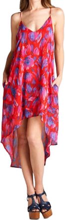 Honey Punch Floral High Low Dress In Red