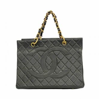 Chanel Black Grained Calfskin Tote Bag (Pre-Owned)