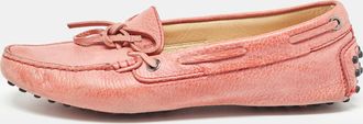 Tod's Tods Pink Leather Slip On Loafers