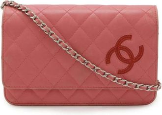 Chanel Pre-owned Leather Cross Body Bag - Dames - Vintage Schoudertas - Roze - ONE Size - Leer - Vintage