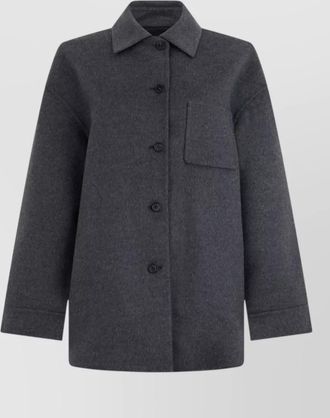 Prada cashmere wool felted fitted jacket