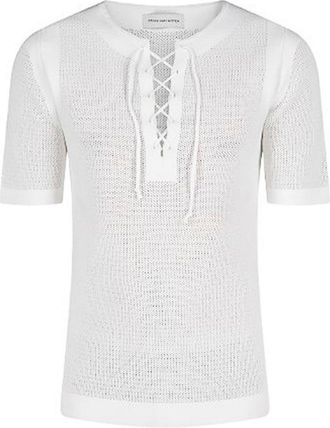 Dries Van Noten Cotton T-Shirt With Mesh Inserts