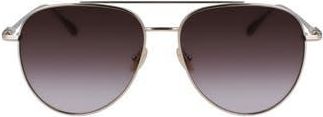 Ferragamo Gancini Evolution 61mm Aviator Sunglasses in Gold/brown Gradient at Nordstrom Rack