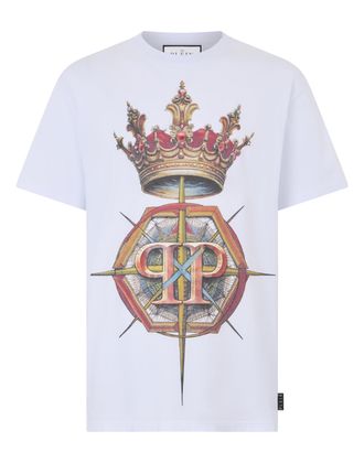 Philipp Plein Round Neck T-Shirt Crown Hexagon