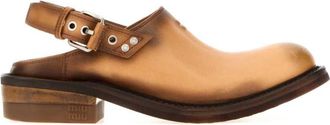 Miu Miu Brown Slingback Mules