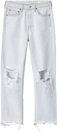Rag & Bone Womens Maya High Rise Slim Ditch Plain Ripped Jeans