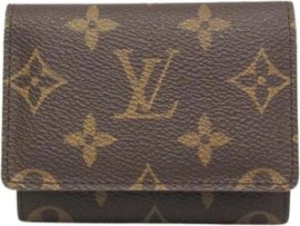 Louis Vuitton Vintage, unisex, Bruin, ONE Size, Pre-owned Canvas Portemonnee