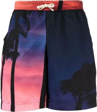 Blue Sky Inn Palm Tree Print Swim Shorts