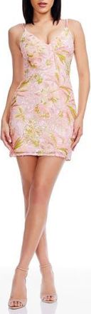 Dress The Population Anya Sequin Embellished Body-Con Minidress in Soft Pink Multi at Nordstrom Rack, Size Xx-Large