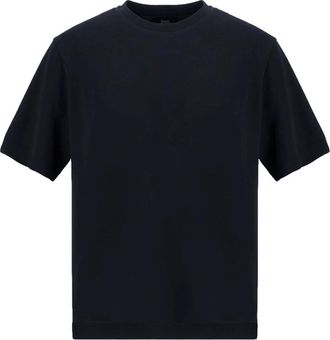Herno Jersey Knit Effect T-Shirt - Heren - Ronde hals truien - Blauw - XL - Katoen - Truien & Vesten