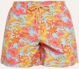 Vilebrequin Mens Tahiti Flower-Print Swim Shorts