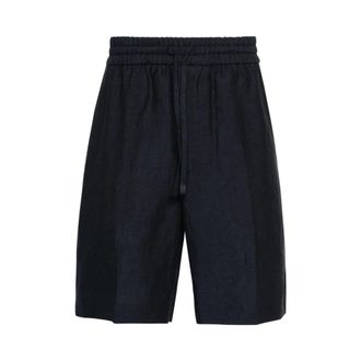Brioni Korte Broeken, Heren, Blauw, M, Katoen, Asolo Linen Shorts