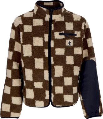 Market Chess Club Teddy Bear Sherpa Jack - Heren - Vesten met rits - Bruin - M - Polyester - Hoodies & sweatvesten