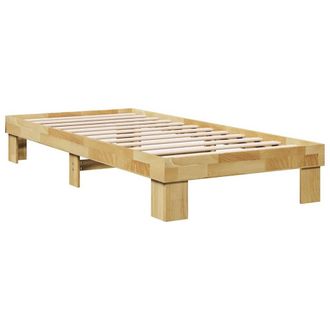 Berkfield Home Beautiful Bed Frame without Mattress 75x190 cm Small Single Solid in Brown