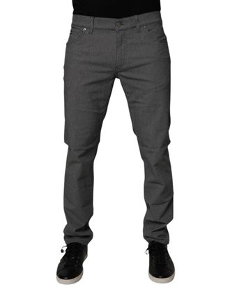 Dolce & Gabbana Mens Gray Cotton Stretch Skinny Denim Jeans Elastane Clothing