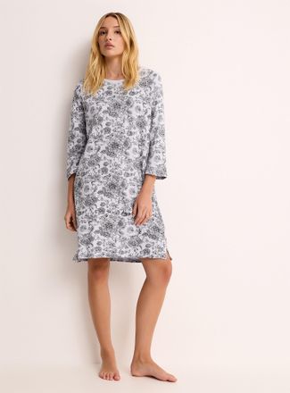 Miiyu Womens Soothing tone pattern crew-neck sleep Tee Shirt