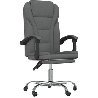 vidaXL Furniture Limited - Silla De Oficina Reclinable De Tela Gris
