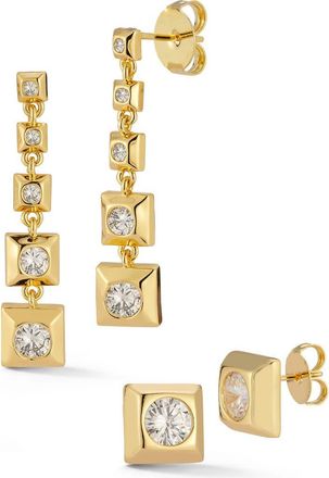 Glaze Jewelry Cubic Zirconia Drop & Stud Earrings Set in Gold at Nordstrom Rack