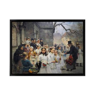 Artery8 Carl Frithjof Smith After First Communion Framed Canvas Wall Art Print | Size: W24 x H32