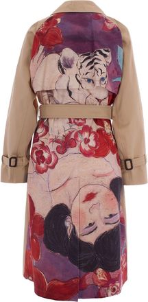 Max Mara Womens Trench Coat Plum Cotton Gabardine & Raincoats