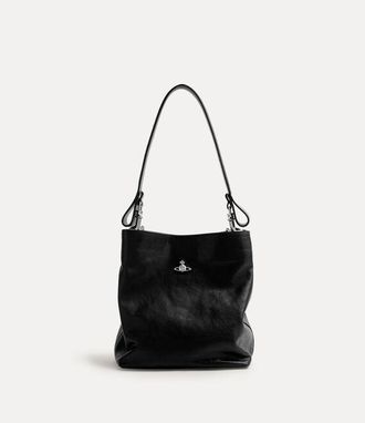Vivienne Westwood Lottie Small Shoulder Bag Supple Leather Black