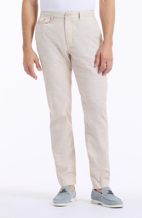 Robert Graham Dixton Straight Leg Cotton & Linen Pants in Sand at Nordstrom, Size 33