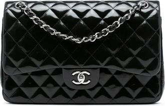 Chanel 2013-2014 Jumbo Classic Patent Double Flap shoulder bag - Blu