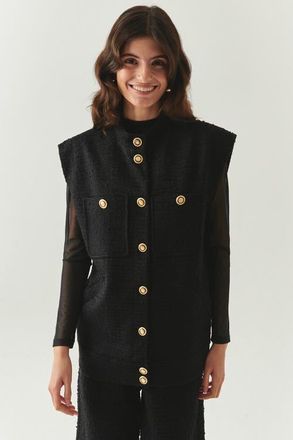 Exquise Goldie High Neck Vest in Black at Nordstrom, Size X-Large