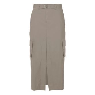 Bomboogie Gonna Midi Cargo in Misto Cotone - - Skirts - Donna - Grigio - L