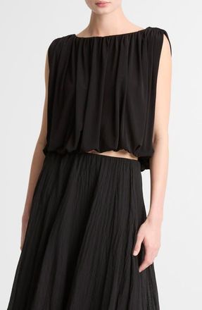 Vince Sleeveless Bubble Hem Top in Black at Nordstrom, Size Xx-Small