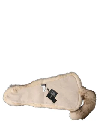 Dolce & Gabbana Brown Frost Fox Fur Neck Warmer Winter Womens Scarf