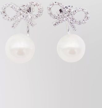 Self Portrait bow and pearl crystal earrings