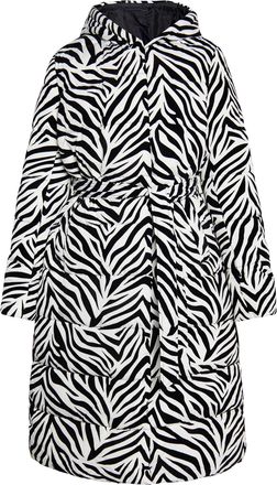 Faina Lange gewatteerde jas Dames Witte zebra