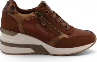 Mustang Jeans Mustang Dames Tan Cream Platform Sneaker Trainer Casual schoenen - M0872002