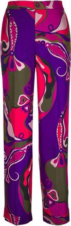 Pucci Vibrant Multicolored Abstract Trousers with Elasticated Waistband