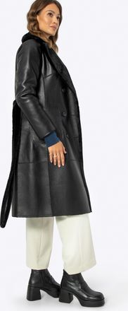 Wittchen Damesjas met stropdas, dubbelzijdig, zwart, polyester