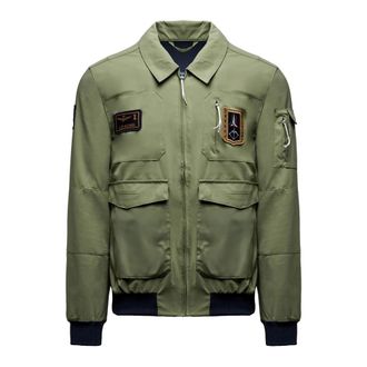 Aeronautica Aeronautica Militare, Light Jackets, male, Green, Size: 3XL Giacca Pilot Tecnica Con Patch Ab3049Uct04290