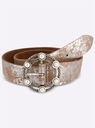 Heine Lederg&uuml;rtel HEINE, Damen, Gr. 11,5, silberfarben, G&uuml;rtel Lederg&uuml;rtel