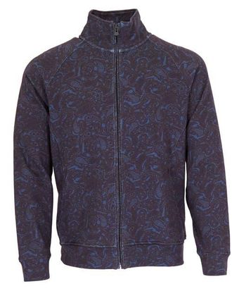 Lords of Harlech Neville Brushed Interlock Full-zip Jacket in Madrid Paisley Navy at Nordstrom, Size Xx-Large