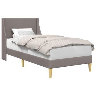 vidaXL Estructura De Cama Liso Con Cabecera Taup&eacute; 100 X 200 Cm Tela Vidaxl