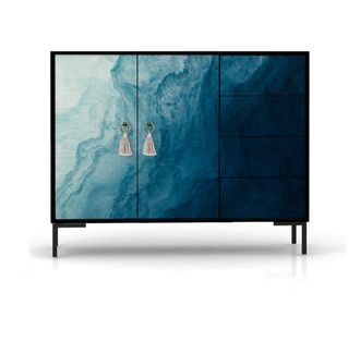 Really Nice Things Aparador bajo 2 puertas 4 cajones mdf estampado