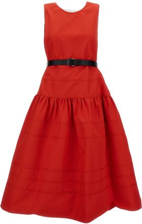 Mant&ugrave; Red Dress with Silhouette