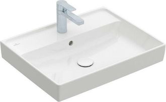 Villeroy & Boch Villeroy&boch - Lavabos De Pared, 600 X 470 Mm, Rectangular, Dise&ntilde;o Registrado, Dise&ntilde;o De Suelo, Para Grifer&iacute;a De 3 Orificios, Orificio Para Grifo Cen