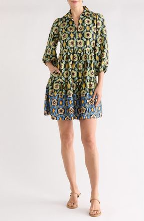Vince Camuto Three Quarter Sleeve Tiered Dress in Navy Green at Nordstrom Rack, Size 10