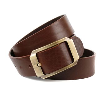 Anthoni Crown Lederg&uuml;rtel ANTHONI CROWN, Damen, Gr. 100, braun (dunkelbraun), Leder, unifarben, G&uuml;rtel Lederg&uuml;rtel, mit goldfarbener Dornschliesse