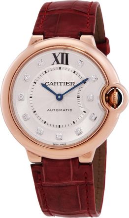 Cartier Pre-owned Cartier Ballon Bleu Silver Diamond Dial 18kt Pink Gold Ladies Watch WJBB0010