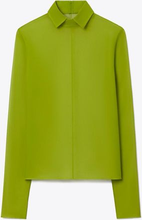 Tory Burch Womens Silk Collared Top, size 10