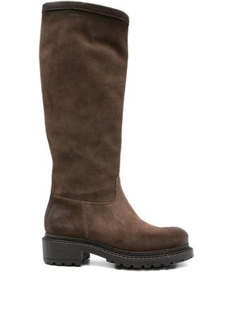 Métisse 40mm suede leather knee-high boots - Brown