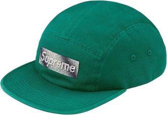SUPREME FW26 Rhinestone Label Camp Cap Green SUP-FW26-2021-GRN