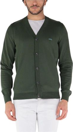 A.P.C. A.p.c., Truien & Vesten, Heren, Groen, M, Katoen, Curtis Cardigan